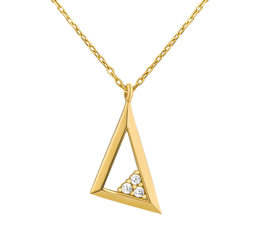 Silvego Zlatý náhrdelník Pythagoras zo žltého zlata s Brilliance Zirconia 0,5 mm FNN1122NGYW