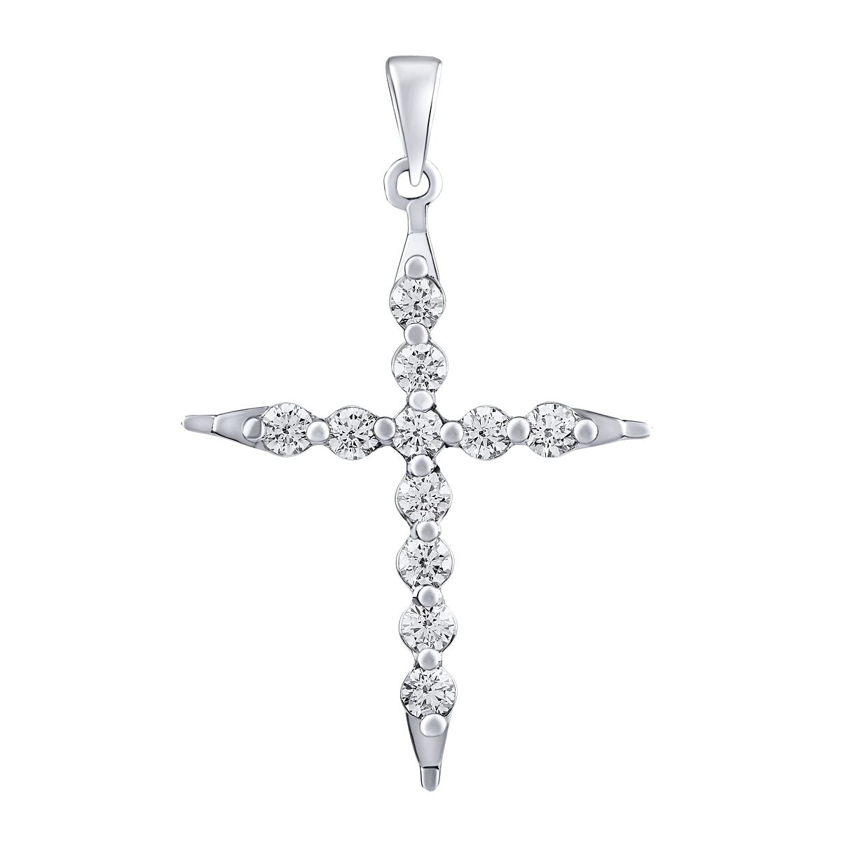 Silvego Strieborný prívesok krížik Gamiel s čírymi Brilliance Zirconia MW0524P