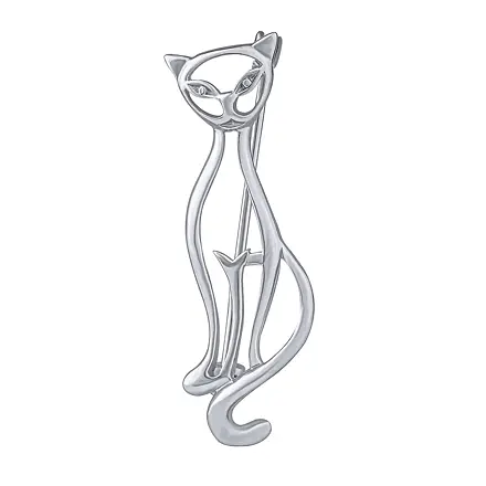 Silvego Strieborná brošňa mačka Pretty - 4 cm PRM10347