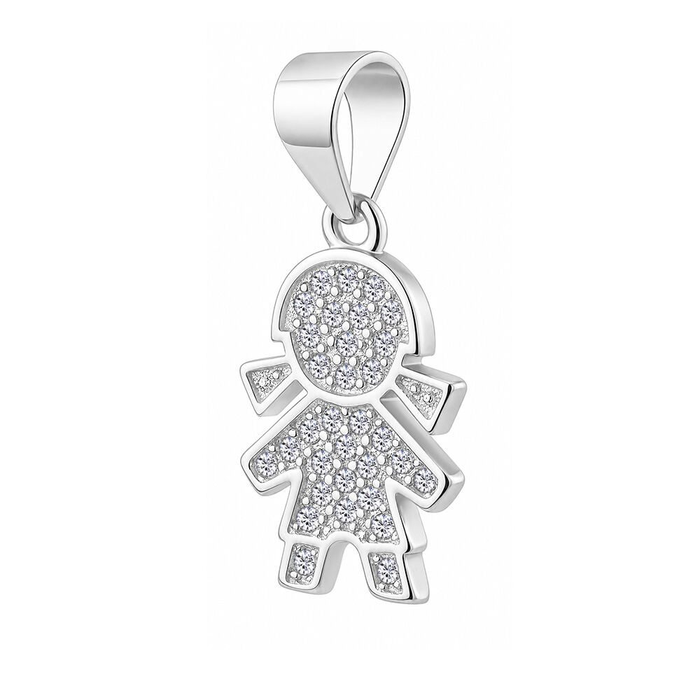 Stříbrný přívěsek holčička Girl s Brilliance Zirconia