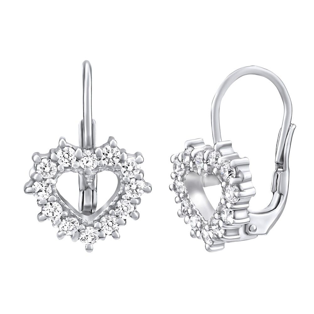 Silvego Strieborné náušnice srdiečka so Swarovski Zirconia SILVEGO31969S