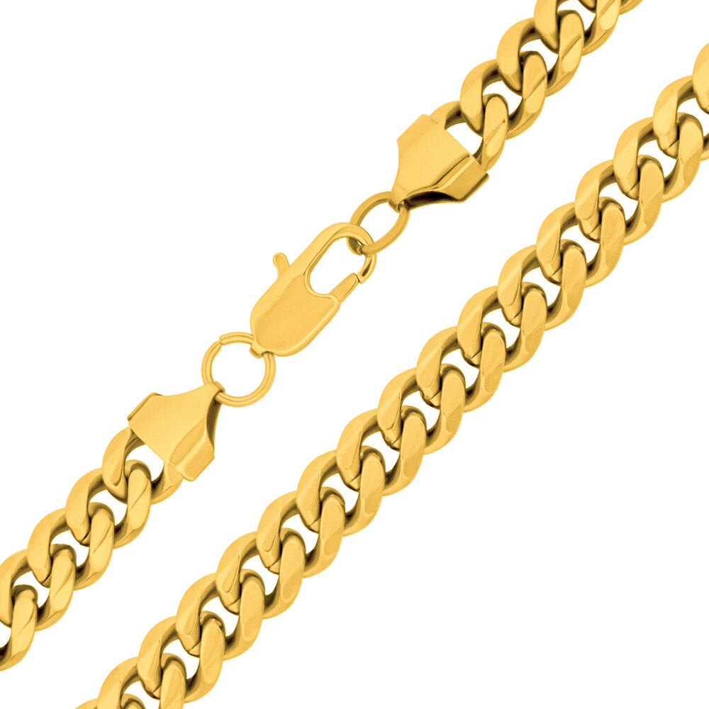 Silvego Pánska retiazka Curb Pancr z chirurgickej ocele pozlátená - 9 mm RRCN0133GP