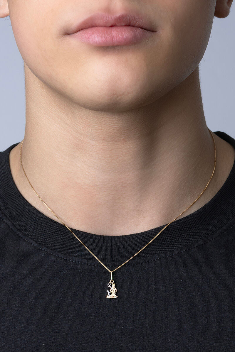 Zlatý přívěsek znamení zvěrokruhu Vodnář z bílého a žlutého 14kt zlata