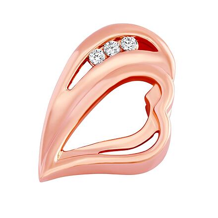 Silvego Strieborný/pozlátený prívesok srdce Elis s Brilliance Zirconia FW10760PGR