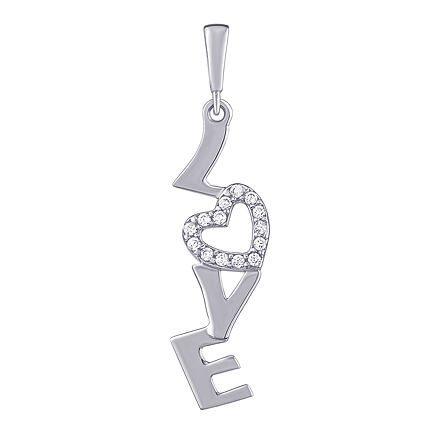 Silvego Prívesok Love zo striebra so srdcom s Brilliance Zirconia PRGPAP0261PS