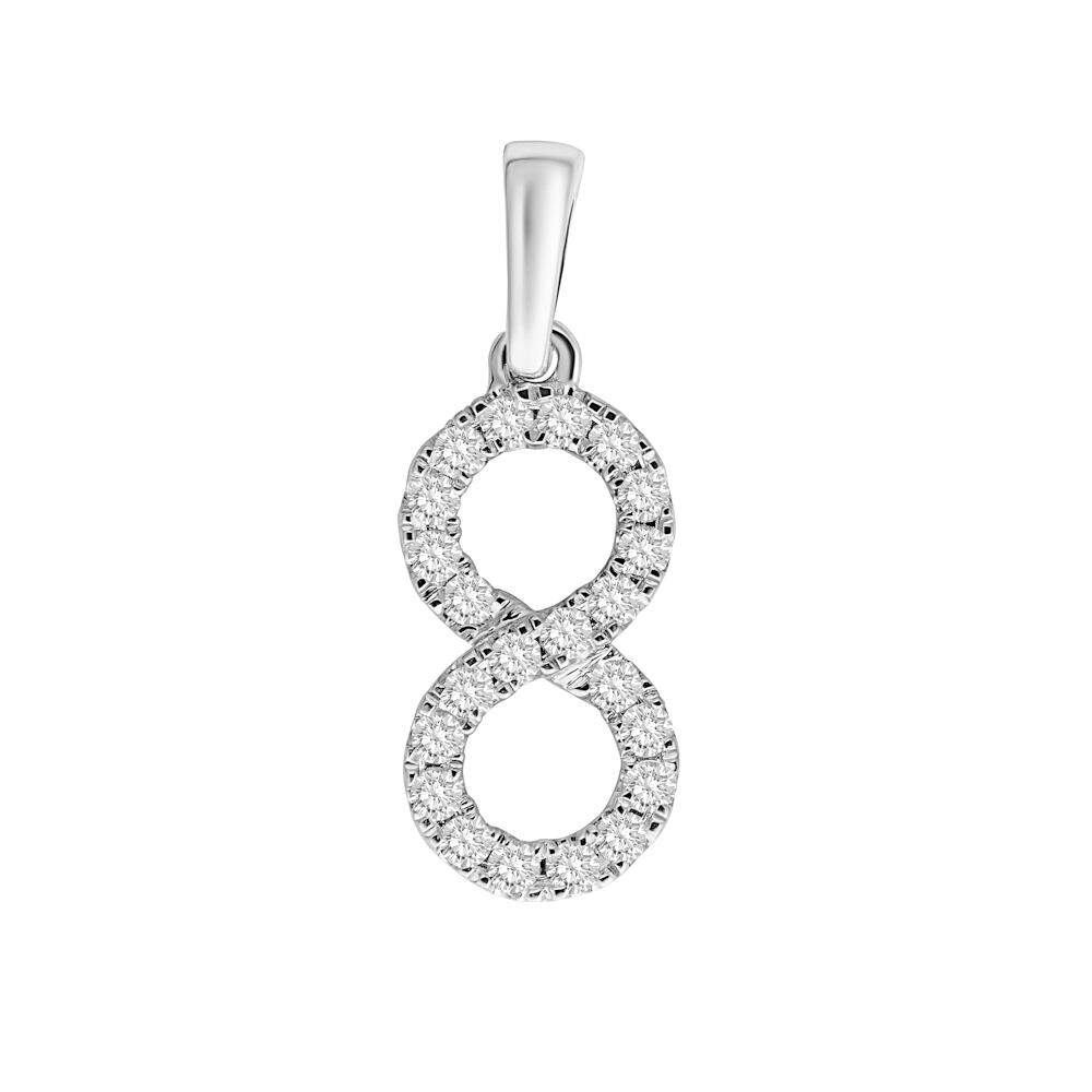 Silvego Diamantový prívesok Infinity z bieleho zlata s diamantmi 0,13 ct DNN1411PGWD
