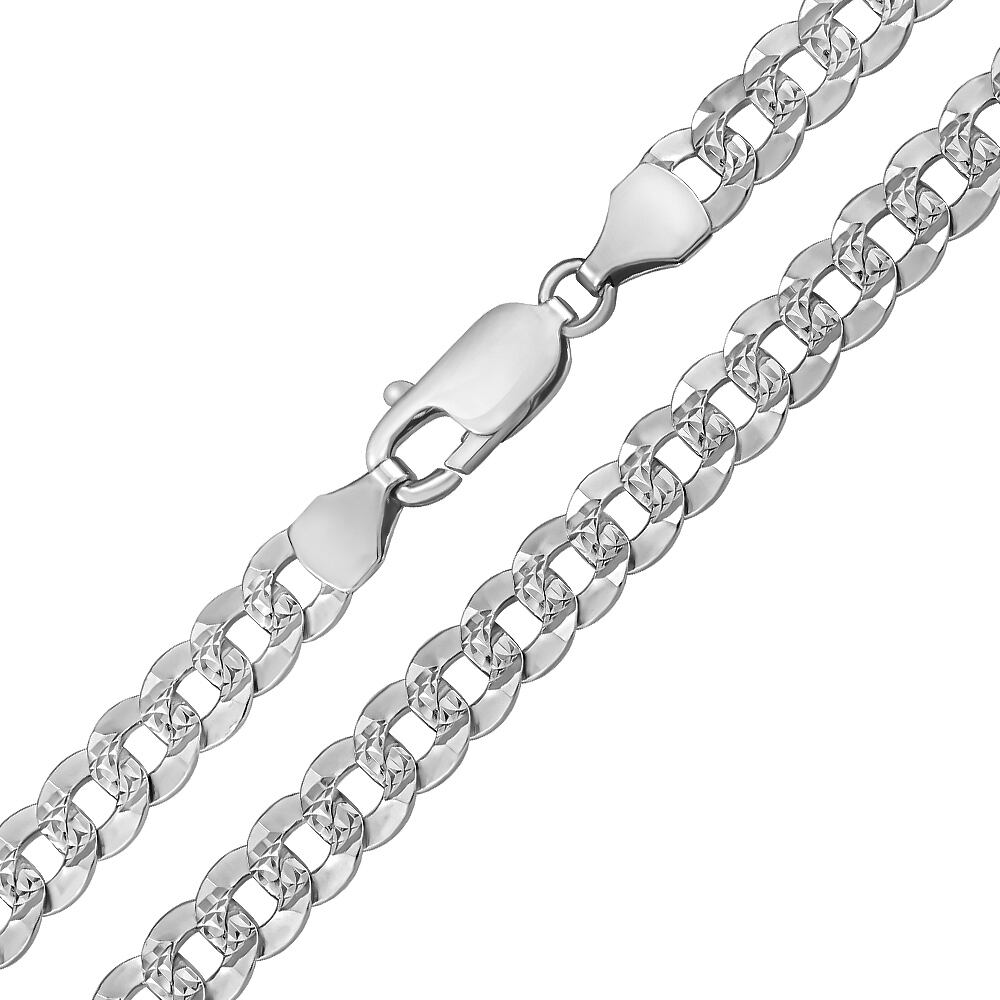 Stříbrný náhrdelník Curb Pancr s diamantovým výbrusem - 6 mm varianta 45 cm