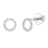 Diamantové náušnice (0,09 ct) pecky kroužky Ruby v bílém zlatě dámské i dětské