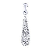 Silberner Tropfenanhänger 22 mm mit klaren Swarovski®-Crystals