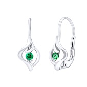Silberohrringe mit grünen Swarovski Zirconia