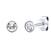 Stříbrné náušnice pecky Malia s čirými Swarovski Zirconia 4 mm