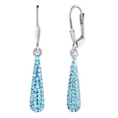 Ohrringe Tropfen aus Silber 925 mit blauen Swarovski® Crystals