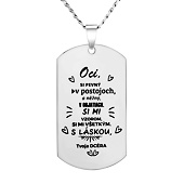 Oceľový prívesok s retiazkou dog tag s nápisom: Oci, si pevný.....