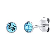 Stříbrné náušnice pecky Malia s modrými Swarovski Zirconia 4 mm