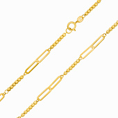Zlatý náramek ze žlutého zlata Paper Clip s kuličkami - 3 mm
