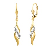 VENEZIA Gold-Hängeohrringe mit Zirkonen