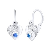 Silberohrringe für Kinder Herz mit Swarovski® Zirconia