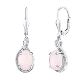 Rosenquarz Ohrringe aus Silber 925