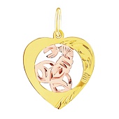 Zlatý prívesok znamenie zverokruhu Škorpión - srdce