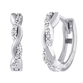 Zlaté náušnice kruhy Kyra z bílého zlata s Brilliance Zirconia 13 mm