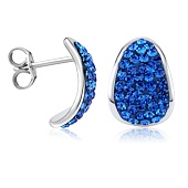 Ohrringe Platten aus Silber 925 mit blauen Swarovski® Crystals