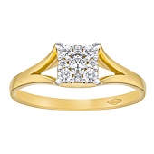 Zlatý prsten Myoki s Brilliance Zirconia ze žlutého 14kt zlata