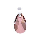 Stříbrný přívěsek Kapka 16mm Antique Pink se Swarovski® Crystals