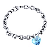 Damen Armband aus Edelstahl mit Swarovski® Crystals Herz 14 mm Aquamarine AB