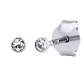 Stříbrné náušnice pecky Malia s čirými Swarovski Zirconia 2 mm