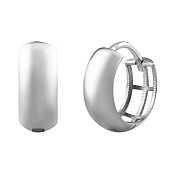 Goldene Ohrringe Creolen poliert aus Weißgold - 12 mm