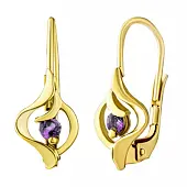 Amethyst Ohrringe Marlen aus Gelbgold 585