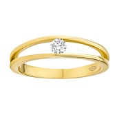 Zlatý prsten Danika s Brilliance Zirconia ze žlutého 14kt zlata