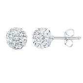 Ohrringe aus Silber 925 Kugel Ohrstecker mit Swarovski Crystals