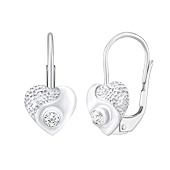 Silberohrringe Herz mit klarem Brilliance Zircona