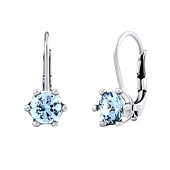 Silberohrringe in Kronenform mit hellblauen Brilliance Zirconia