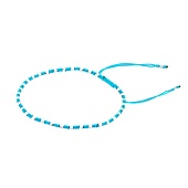 Schnur Armband hellblau handmade mit Silberperlen