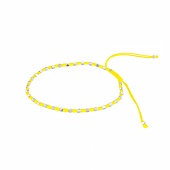 Gelbes Schnur Armband handmade mit Silberperlen
