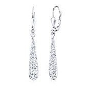 Silberohrringe Tropfen 22mm mit Swarovski® Crystals klar