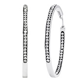 Kruhové náušnice Cruela z chirurgické oceli a čirými Brilliance Zirconia - 50 mm