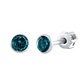 Topas Ohrstecker aus Silber 925 mit echtem London Blue Topas JENIS 4 mm