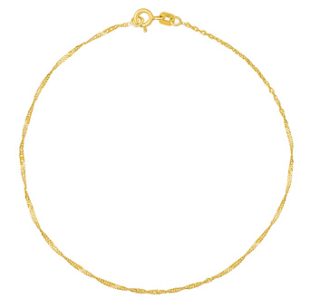 Zlatý náramek Singapur ze žlutého zlata - 1 mm