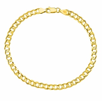 Zlatý náramek Curb Pancr ze žlutého zlata - 4,5 mm