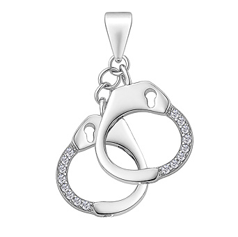 Stříbrný přívěsek pouta Handcuffs s Brilliance Zirconia