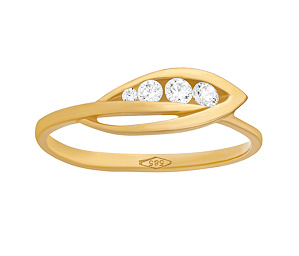 Goldring Dominica mit Brilliance Zirconia aus 14kt Gelbgold