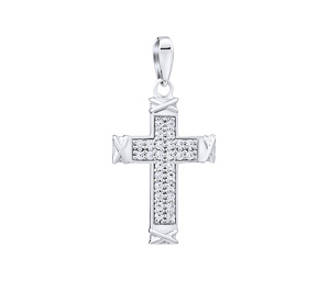 Silberanhänger Kreuz Elia mit Zirkonen
