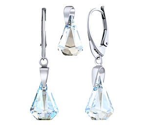 Stříbrná souprava XIRIUS Raindrop 14mm Blue Shade se Swarovski® Crystals