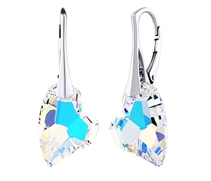 Strieborné náušnice Srdce Devoted 2 U Crystal AB so Swarovski® Crystals
