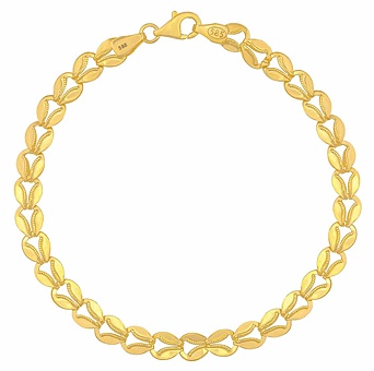 Zlatý náramek Aureon ze žlutého zlata s dvojitými očky - 5 mm