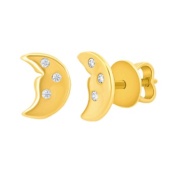 Zlaté náušnice pecky Vespera ze žlutého zlata s čirými Brilliance Zirconia