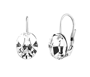 Strieborné náušnice so Swarovski® Crystals ovál